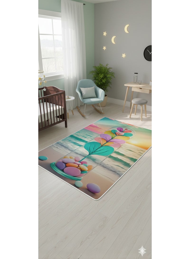 سجادة غرف أطفال مودرن بتصميم ثلاثي الأبعاد (3D) - مقاس 120×180 سم - ناعمة، مانعة للانزلاق وقابلة للغسل - Image 2